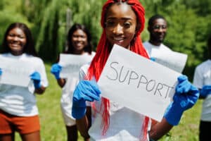 Young Girls asking for support