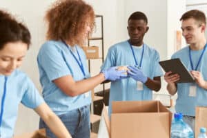 Group packing Donation Boxes